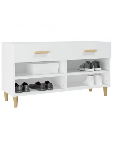 Scarpiera Bianca 102x35x55 cm in Legno Multistrato