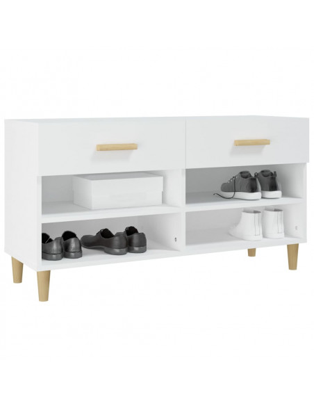 Scarpiera Bianca 102x35x55 cm in Legno Multistrato