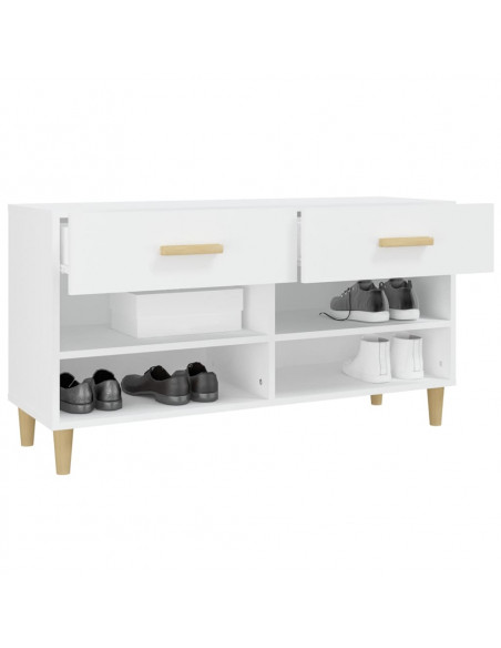 Scarpiera Bianca 102x35x55 cm in Legno Multistrato