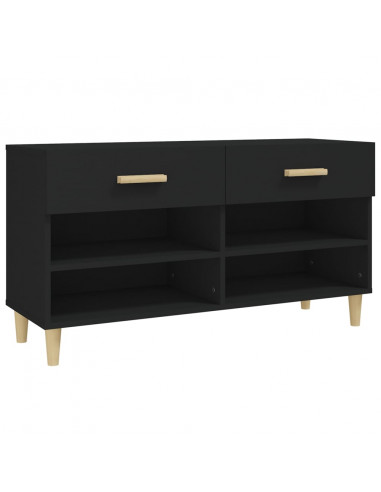 Scarpiera Nera 102x35x55 cm in Legno Multistrato