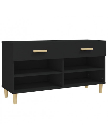 Scarpiera Nera 102x35x55 cm in Legno Multistrato