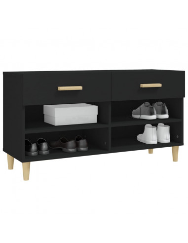 Scarpiera Nera 102x35x55 cm in Legno Multistrato