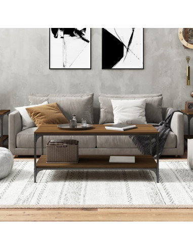 Tavolino Salotto Rovere Marrone 80x50x40 cm Legno Multistrato