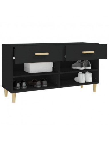 Scarpiera Nera 102x35x55 cm in Legno Multistrato