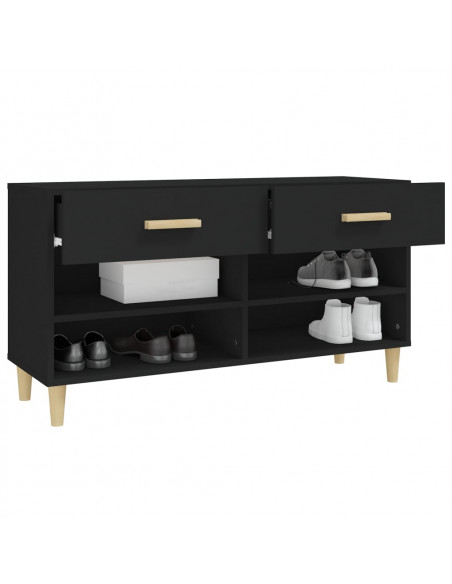 Scarpiera Nera 102x35x55 cm in Legno Multistrato