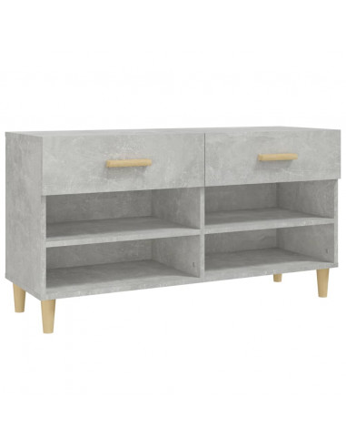 Scarpiera Grigio Cemento 102x35x55 cm in Legno Multistrato