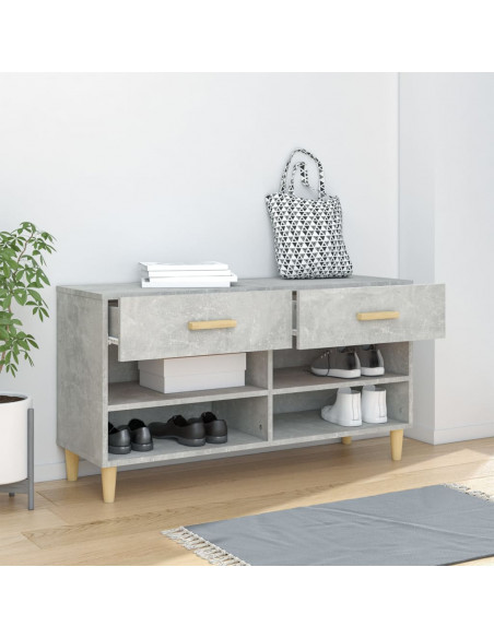 Scarpiera Grigio Cemento 102x35x55 cm in Legno Multistrato