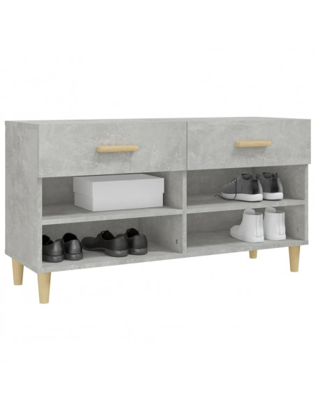 Scarpiera Grigio Cemento 102x35x55 cm in Legno Multistrato