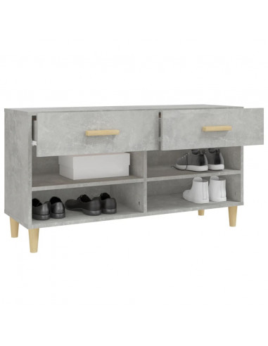 Scarpiera Grigio Cemento 102x35x55 cm in Legno Multistrato