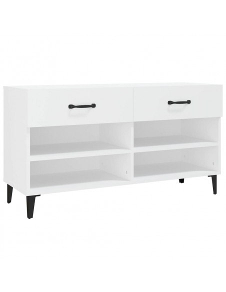 Scarpiera Bianca 102x35x55 cm in Legno Multistrato