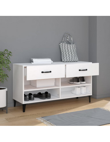 Scarpiera Bianca 102x35x55 cm in Legno Multistrato