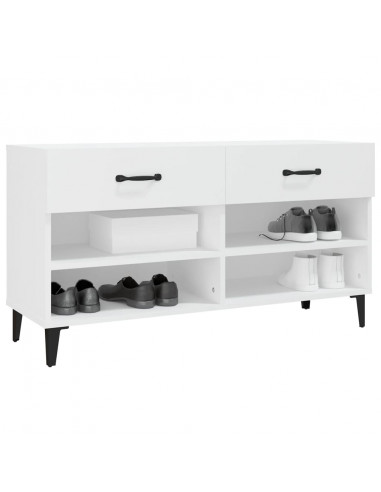 Scarpiera Bianca 102x35x55 cm in Legno Multistrato