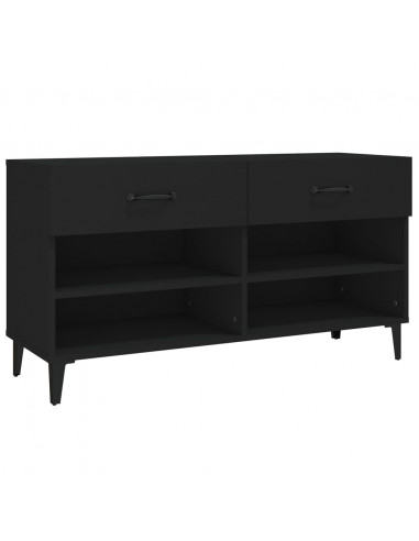 Scarpiera Nera 102x35x55 cm in Legno Multistrato