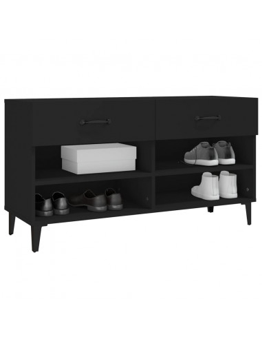 Scarpiera Nera 102x35x55 cm in Legno Multistrato