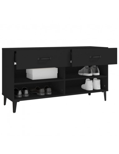 Scarpiera Nera 102x35x55 cm in Legno Multistrato