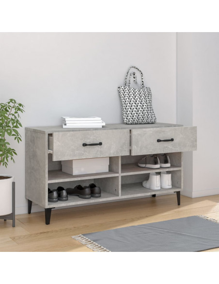 Scarpiera Grigio Cemento 102x35x55 cm in Legno Multistrato