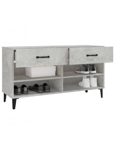 Scarpiera Grigio Cemento 102x35x55 cm in Legno Multistrato