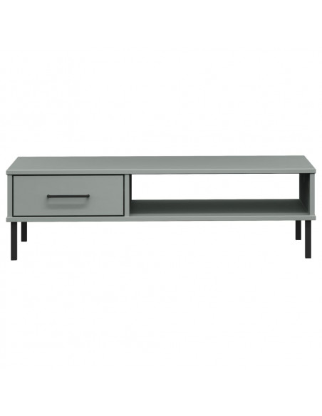 Tavolino Salotto Gambe Metallo Grigio Legno Massello Pino OSLO