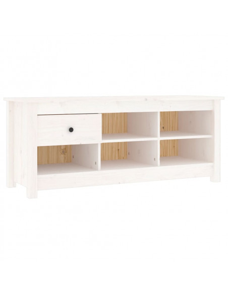 Scarpiera Bianca 110x38x45,5 cm in Legno Massello di Pino
