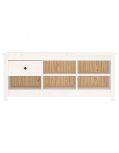 Scarpiera Bianca 110x38x45,5 cm in Legno Massello di Pino