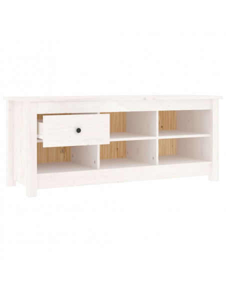 Scarpiera Bianca 110x38x45,5 cm in Legno Massello di Pino