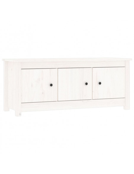 Scarpiera Bianca 110x38x45,5 cm in Legno Massello di Pino