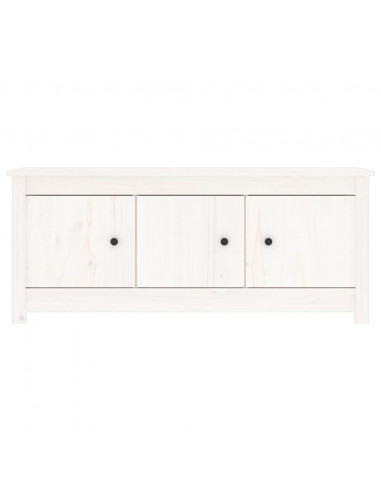 Scarpiera Bianca 110x38x45,5 cm in Legno Massello di Pino