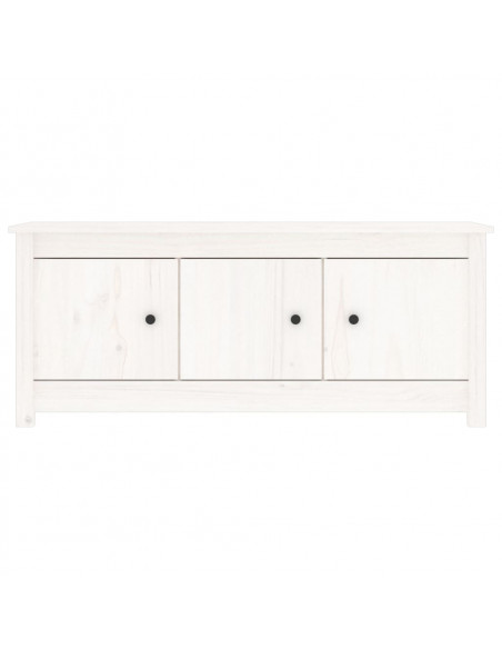 Scarpiera Bianca 110x38x45,5 cm in Legno Massello di Pino
