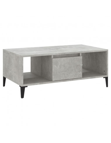 Tavolino Salotto Grigio Cemento 90x50x36,5 cm Legno Multistrato