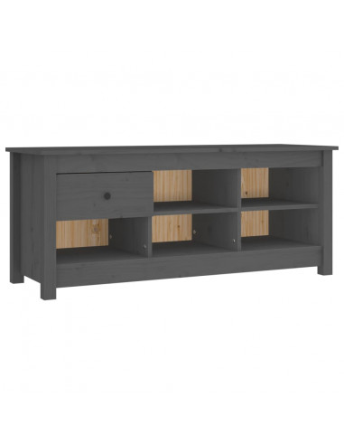 Scarpiera Grigia 110x38x45,5 cm in Legno Massello di Pino
