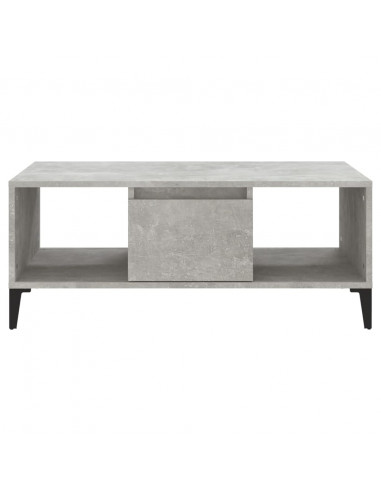 Tavolino Salotto Grigio Cemento 90x50x36,5 cm Legno Multistrato