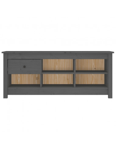 Scarpiera Grigia 110x38x45,5 cm in Legno Massello di Pino