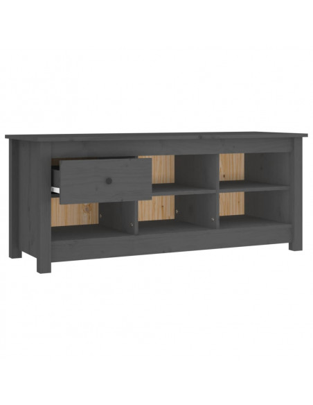 Scarpiera Grigia 110x38x45,5 cm in Legno Massello di Pino