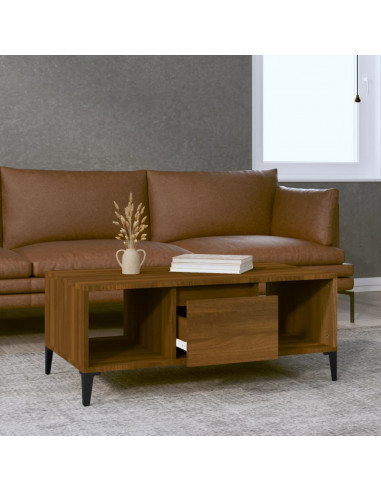 Tavolino da Salotto Rovere Marrone 90x50x36,5 cm in Multistrato