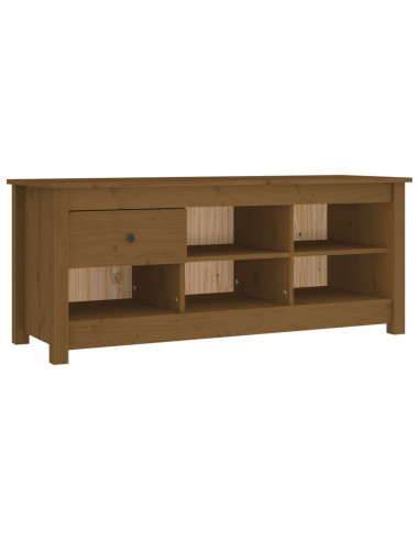 Scarpiera Miele 110x38x45,5 cm in Legno Massello di Pino