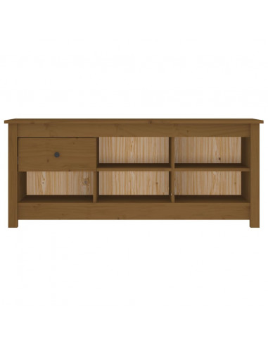 Scarpiera Miele 110x38x45,5 cm in Legno Massello di Pino