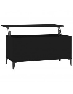 Tavolino da Salotto Nero 90x44,5x45 cm in Legno Multistrato 2