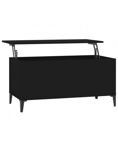 Tavolino da Salotto Nero 90x44,5x45 cm in Legno Multistrato