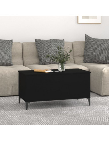 Tavolino da Salotto Nero 90x44,5x45 cm in Legno Multistrato