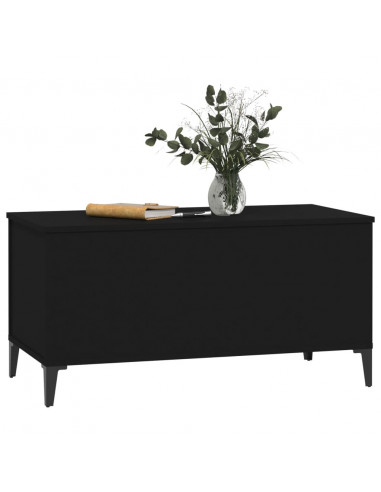 Tavolino da Salotto Nero 90x44,5x45 cm in Legno Multistrato