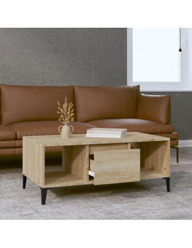 Tavolino Salotto Rovere Sonoma 90x50x36,5 cm Legno Multistrato