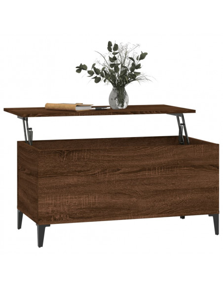 Tavolino Salotto Rovere Marrone 90x44,5x45 cm Legno Multistrato