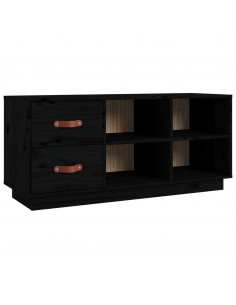 Scarpiera Nera 100x34x45 cm in Legno Massello di Pino 2