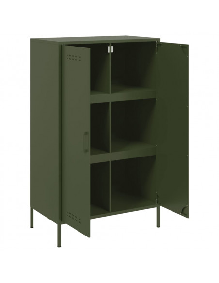 Credenza Verde Oliva 68x39x113 cm in Acciaio