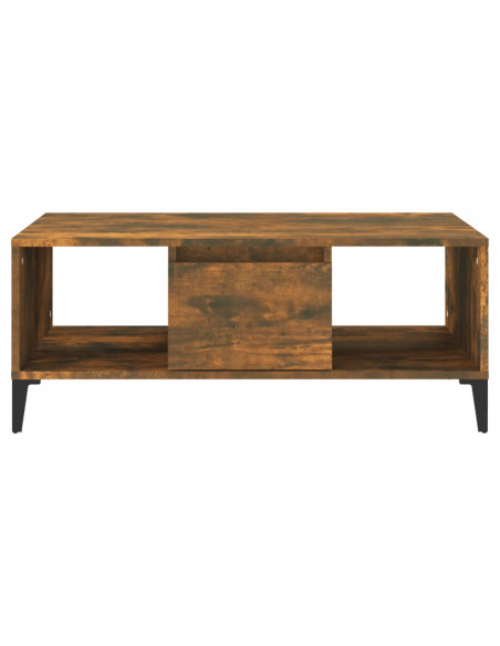Tavolino da Salotto Rovere Fumo 90x50x36,5 cm Legno Multistrato