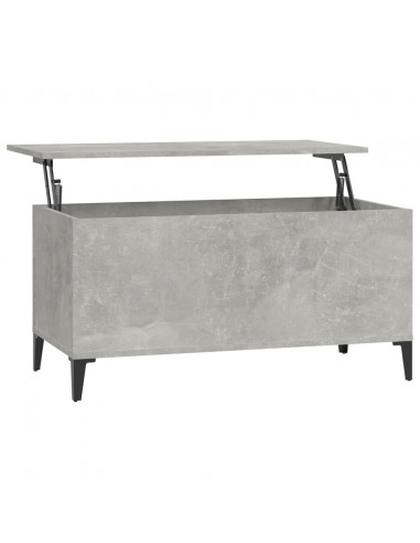 Tavolino Salotto Grigio Cemento 90x44,5x45 cm Legno Multistrato