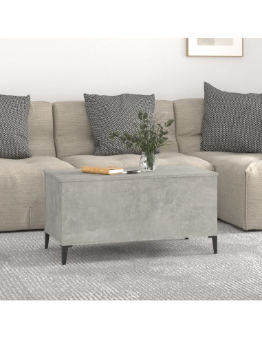 Tavolino Salotto Grigio Cemento 90x44,5x45 cm Legno Multistrato