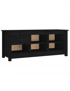 Scarpiera Nera 110x38x45,5 cm in Legno Massello di Pino 2