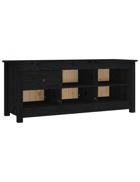 Scarpiera Nera 110x38x45,5 cm in Legno Massello di Pino