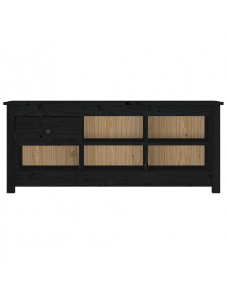 Scarpiera Nera 110x38x45,5 cm in Legno Massello di Pino